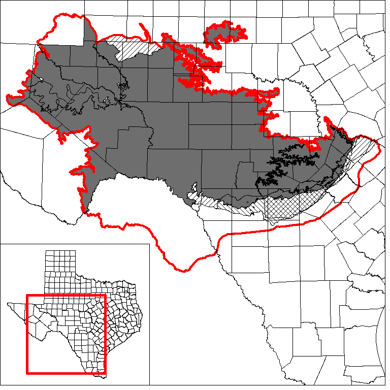 This map shows the extent and location of the Edwards-Trinity (Plateau) and Pecos Valley aquifers Groundwater Availability Model.