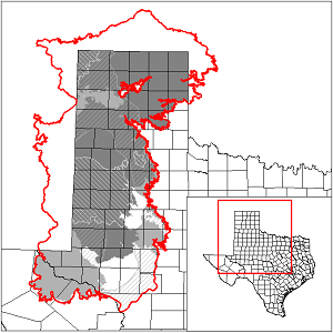 This map shows the extent and location of the High Plains Aquifer System Groundwater Availability Model.