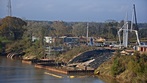 River outfall installing permanent sheet piles