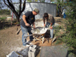 Pump house being built.