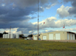 View of the fire station and the eight 10,000-gallon cisterns.