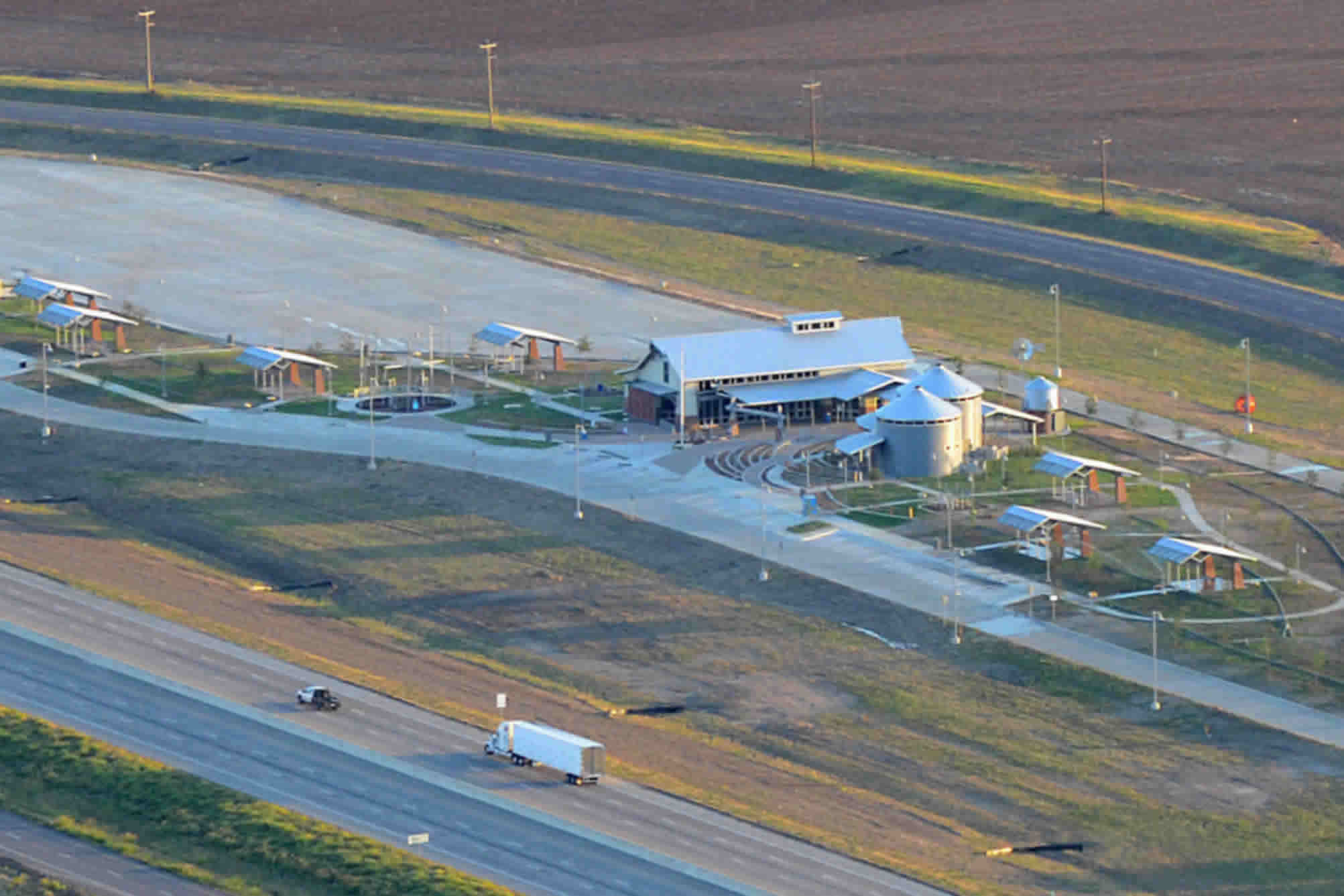 Aerial photo of rest area