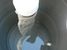 Close-up view of first-flush sock filter