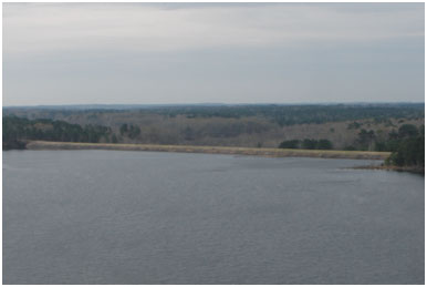 Johnson Creek Reservoir and Dam (Photo courtesy of AEP-Southwestern Electric Power Company)