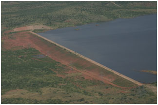 An aerial view to the Mitchell County Reservoir and Dam (Photo provided by the owner)