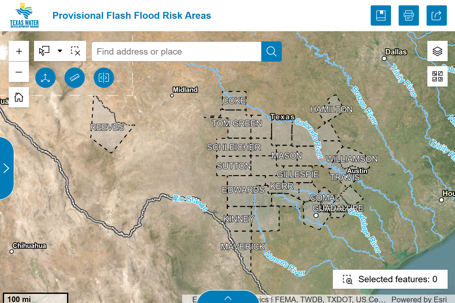 Provisional Flash Flood Risk Areas Map