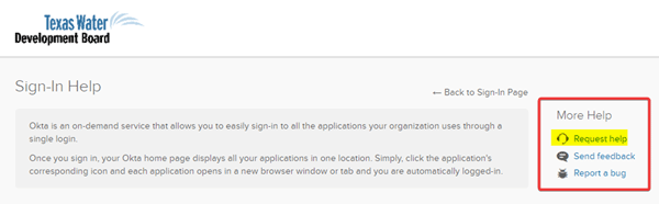Sign In Help > Request Help
