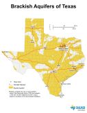 Map showing major and minor brackish aquifers of Texas