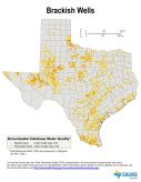 Map showing brackish groundwater wells in the TWDB Groundwater Database