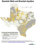 Distribution of brackish wells from the TWDB Groundwater Database in major and minor aquifers