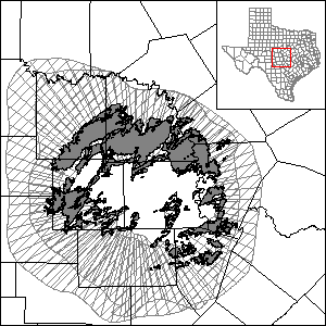 This map shows the extent and location of the Llano Uplift Aquifer System Groundwater Availability Model.