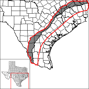 This map shows the extent and location of the Yegua-Jackson Aquifer Groundwater Availability Model.