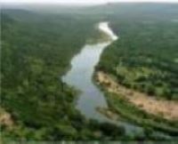 Aerial view of a Texas river