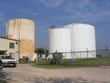 Water storage tanks at the desalination plant