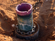 Seminole Santa Rosa-1 well, showing plastic plug, 7-in casing, and 12.75-in surface casing
