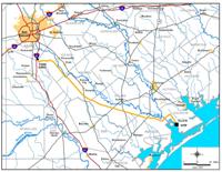 Location map of recommended seawater desalination project in Region L