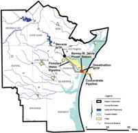 Location map of recommended seawater desalination project in Region L