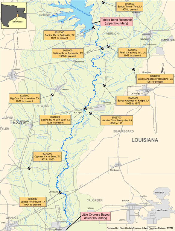 Sabine River Texas Map Lower Sabine - Instream Flow Studies | Texas Water Development Board