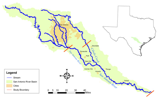 San Antonio River Map Lower San Antonio - Instream Flow Studies | Texas Water Development Board