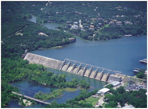 An aerial view to the Tom Miller Dam and Lake Austin (Photo provided by the owner)