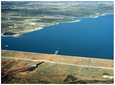 An aerial view to the E.V. Spencer Reservoir and Robert Lee Dam (Photo provided by the owner)