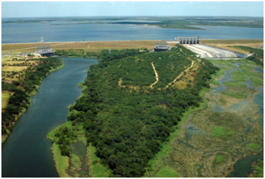 An aerial view to the Falcon Dam and Reservoir (Photo provided by the owner)