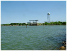 Lake Graham with water supply facility near its shore (Photo provided by Freese and Nichols, Inc.)