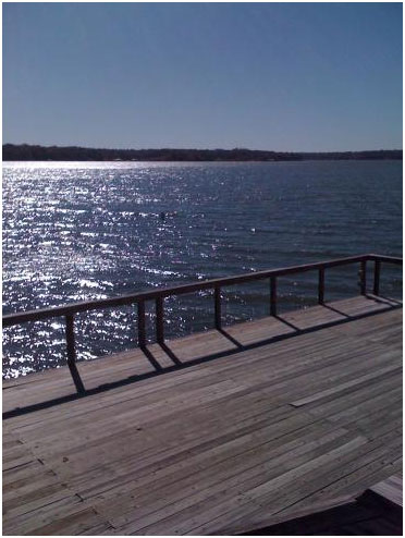 A view to Hubert H. Moss Lake from a pier in north (Photo source: http://www.lakehousevacations.com/images.php?id=6564&f=mosslakephoto.jpg)