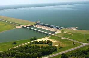 Aerial view of Richland-Chambers Reservoir (Photo provided by Freese and Nichols, Inc.)