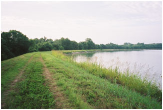 River Crest Lake and its Dam (Photo provided by Freese and Nichols, Inc.)