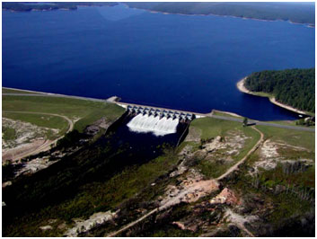 Aerial view of the Toledo Bend Reservoir Spillway (Photo Sabine River Authority of Texas)