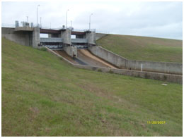 Service Spillway of Twin Oak Reservoir (Photo provided by Freese and Nichols, Inc.)